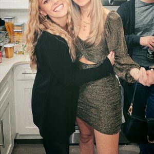 Gold sparkly forever 21 long sleeve party mini dress